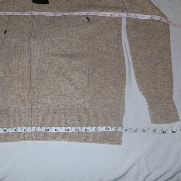 Charter Club Cashmere Long Sleeve Zip Up Hoodie Zipper M Pearl Taupe Cream NWT - Picture 8 of 15